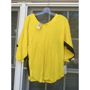De Rotchild Vintage rubber yellow shirt with black side panels Size Medium NWT